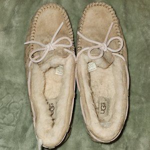 COPY - UGG Fleece lined Tan Slippers